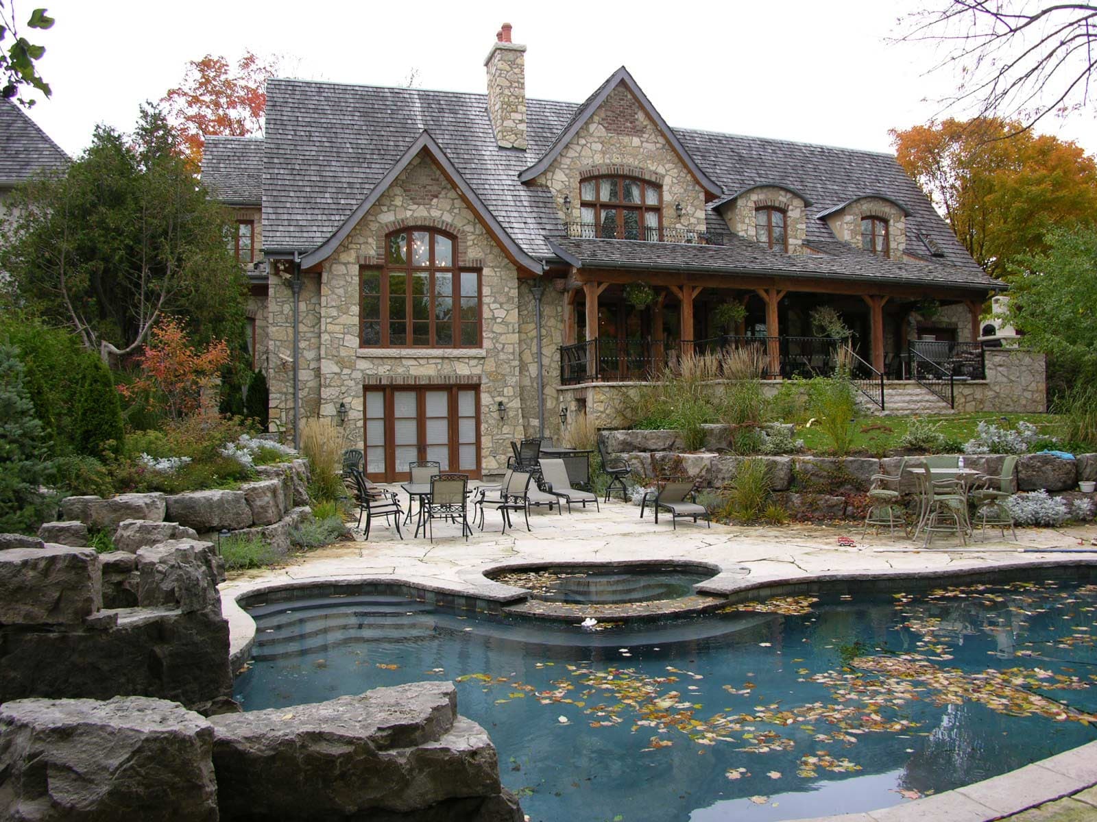 Luxury stone estate with pool